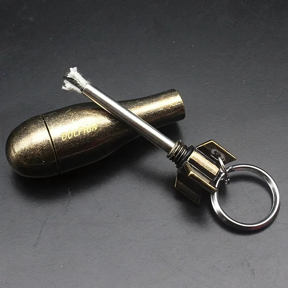 Survival Fire Starter Keychain | Waterproof Flint Igniter | Metal Bottle Opener | Camping