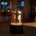 Tabletop Fireplace | Smoke-Free Bioethanol Flame | Metal & Glass | Cozy Indoor/Outdoor Ambience