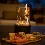 Tabletop Fireplace | Smoke-Free Bioethanol Flame | Metal & Glass | Cozy Indoor/Outdoor Ambience