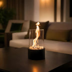 Tabletop Fireplace | Smoke-Free Bioethanol Flame | Metal & Glass | Cozy Indoor/Outdoor Ambience