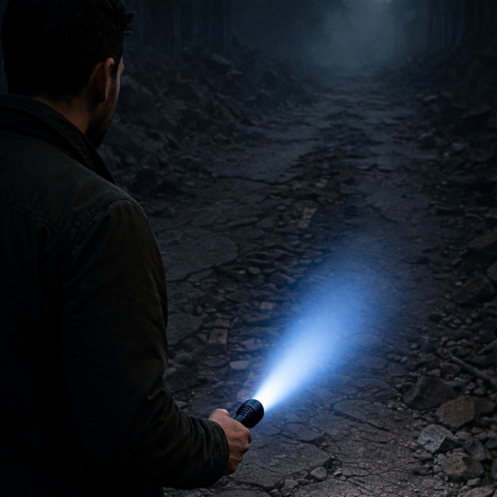Tactical Flashlight | High-Power Laser Beam | Waterproof Compact Design | Emergency & Outdoor Use