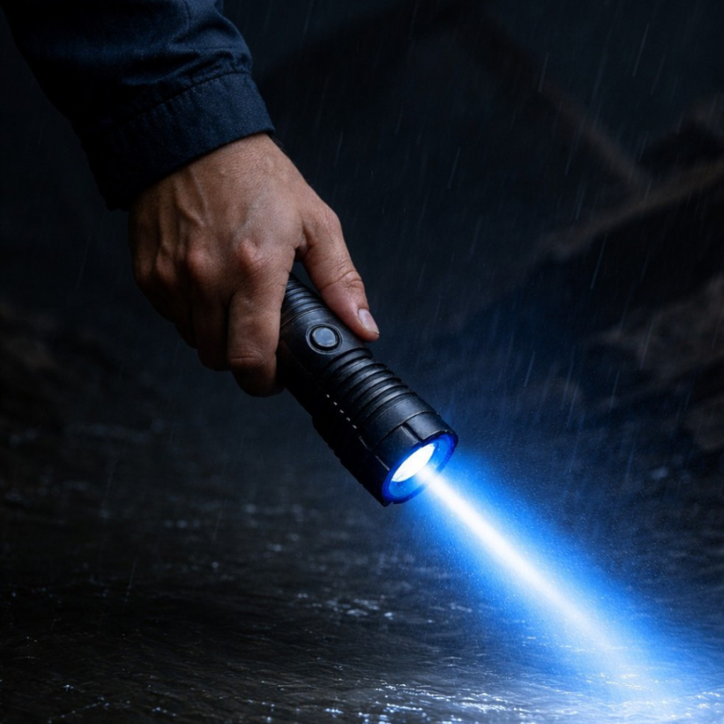 Tactical Flashlight | High-Power Laser Beam | Waterproof Compact Design | Emergency & Outdoor Use