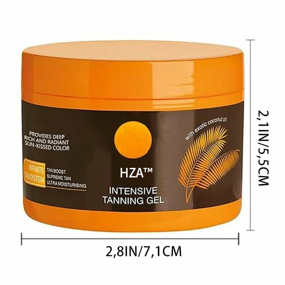 Tanning Accelerator Gel | Intensive Dark Tan | Carrot, Olive & Cocoa Butter | 5.2 oz