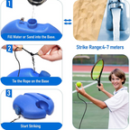 Tennis Trainer | Solo Ball-Return Simulator | With Ball, Clips & Rope