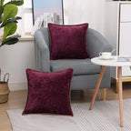 Throw Pillow Cover | Soft Chenille Velvet | Hidden Zipper & Hand Embroidery | Cozy Comfort
