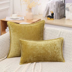 Throw Pillow Cover | Soft Chenille Velvet | Hidden Zipper & Hand Embroidery | Cozy Comfort