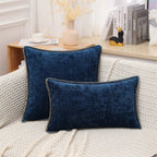 Throw Pillow Cover | Soft Chenille Velvet | Hidden Zipper & Hand Embroidery | Cozy Comfort