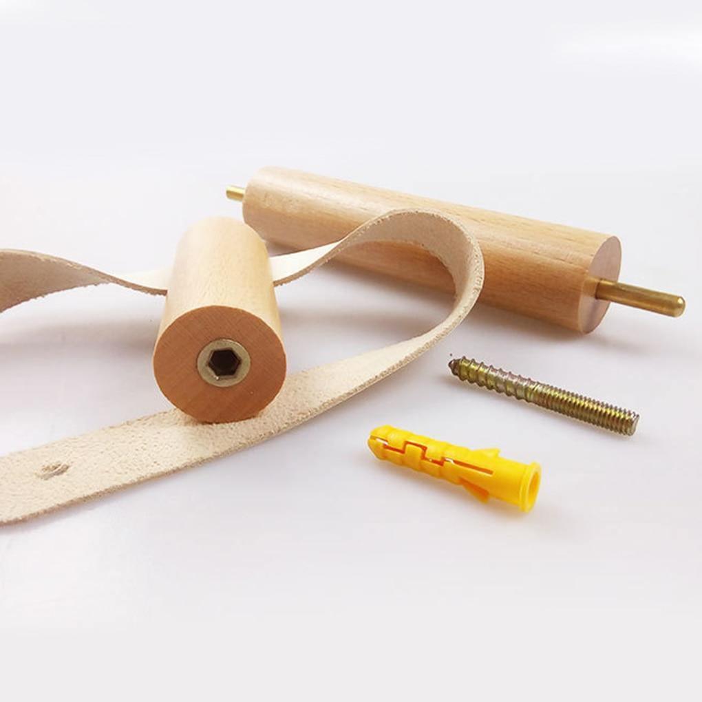 Toilet Paper Holder | Oak Wood & Faux Leather Strap | Minimalist Wall-Mounted Design
