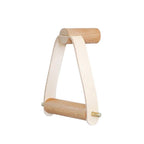 Toilet Paper Holder | Oak Wood & Faux Leather Strap | Minimalist Wall-Mounted Design