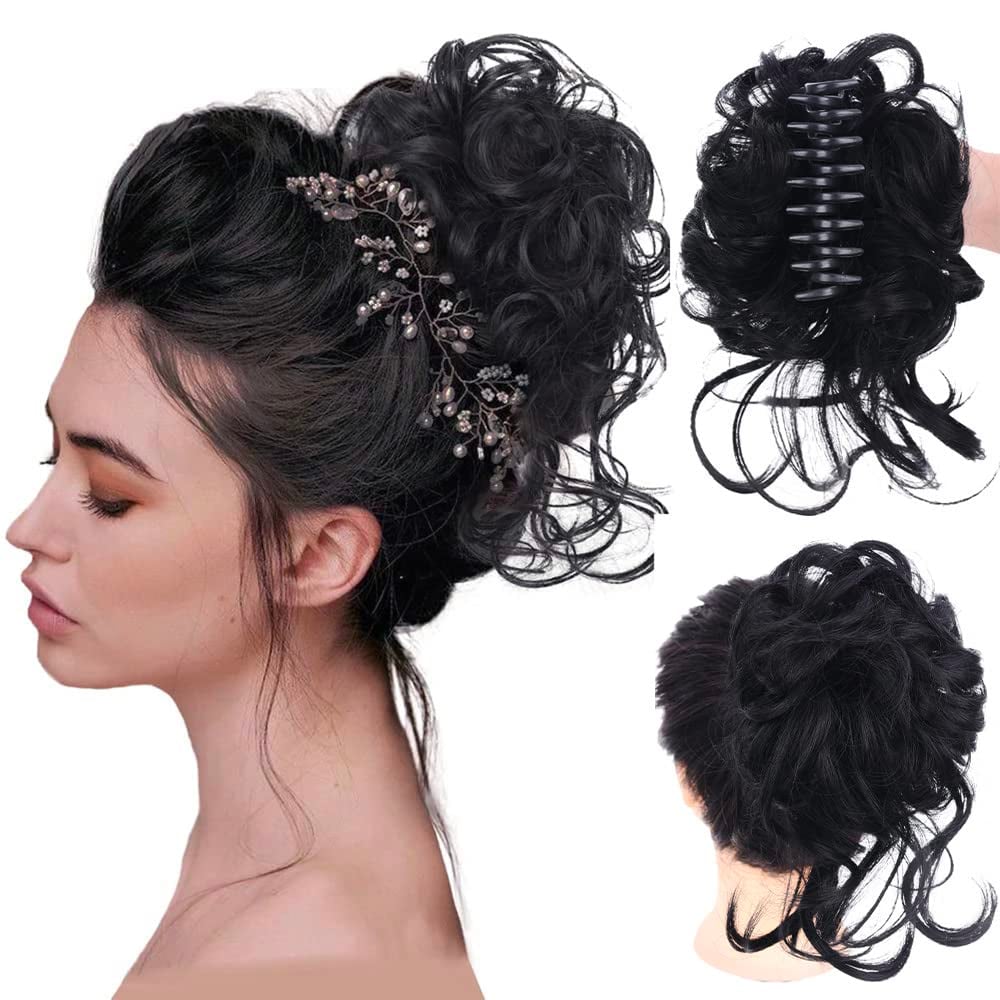 Top Knot Hairpiece | Curly Synthetic Hair | Elastic Band & Secure Hold | Instant Volume