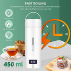 Travel Electric Kettle | Intelligent Temperature Control & Auto Shut-Off | Stainless Steel, 15.2 oz