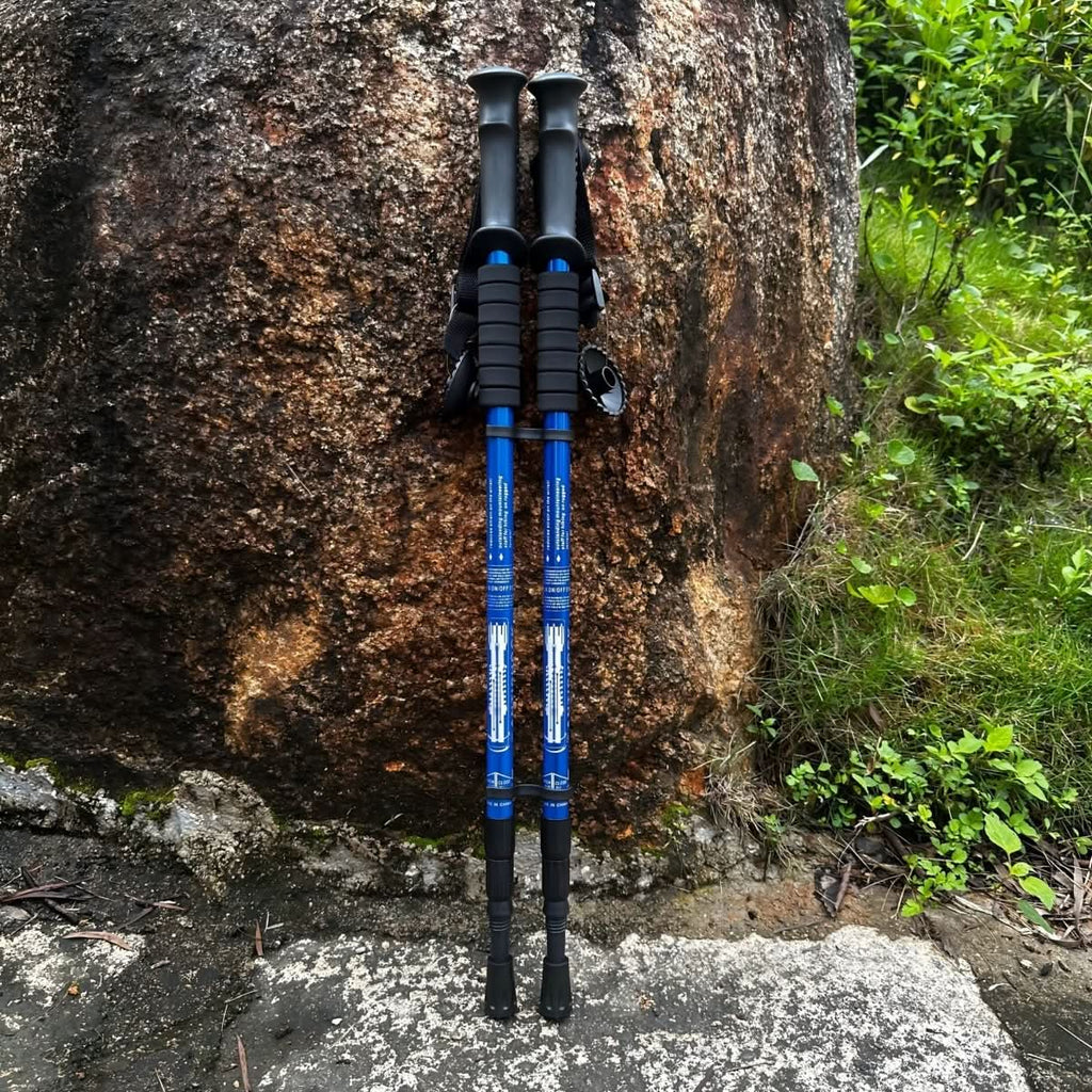 Trekking Poles | Adjustable Telescopic 65–135 cm | Aluminum with Rubber Grips & Shock Absorption