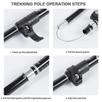 Trekking Poles | Ultralight Telescoping, Adjustable 110-130 cm | Aluminum Shaft & EVA Grip
