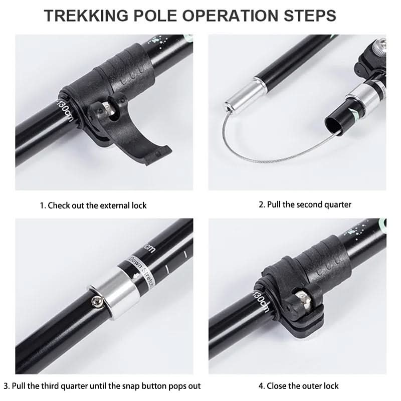 Trekking Poles | Ultralight Telescoping, Adjustable 110-130 cm | Aluminum Shaft & EVA Grip