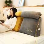 Triangle Back Support Pillow | Memory Foam Core | Removable Washable Cover | Reading & Lounging