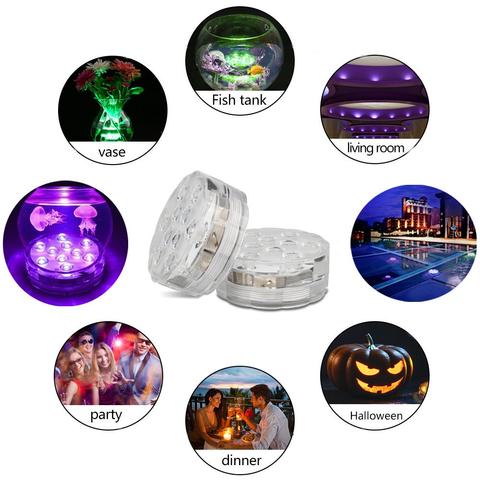 Underwater LED Lamp | 16 Colors & Multiple Modes | Remote & Suction Cups | Pool, Pond & Bathtub