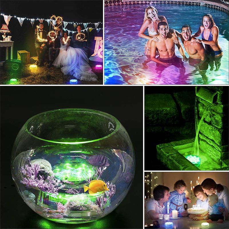 Underwater LED Lamp | 16 Colors & Multiple Modes | Remote & Suction Cups | Pool, Pond & Bathtub