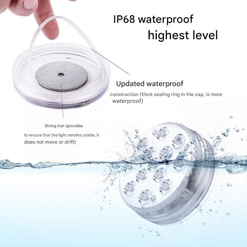 Underwater LED Lamp | 16 Colors & Multiple Modes | Remote & Suction Cups | Pool, Pond & Bathtub