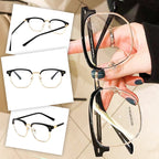 Unisex Blue Light Blocking Glasses | Half-Rim Metal Frame | Includes Case | Comfortable Fit
