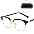 Unisex Blue Light Blocking Glasses | Half-Rim Metal Frame | Includes Case | Comfortable Fit