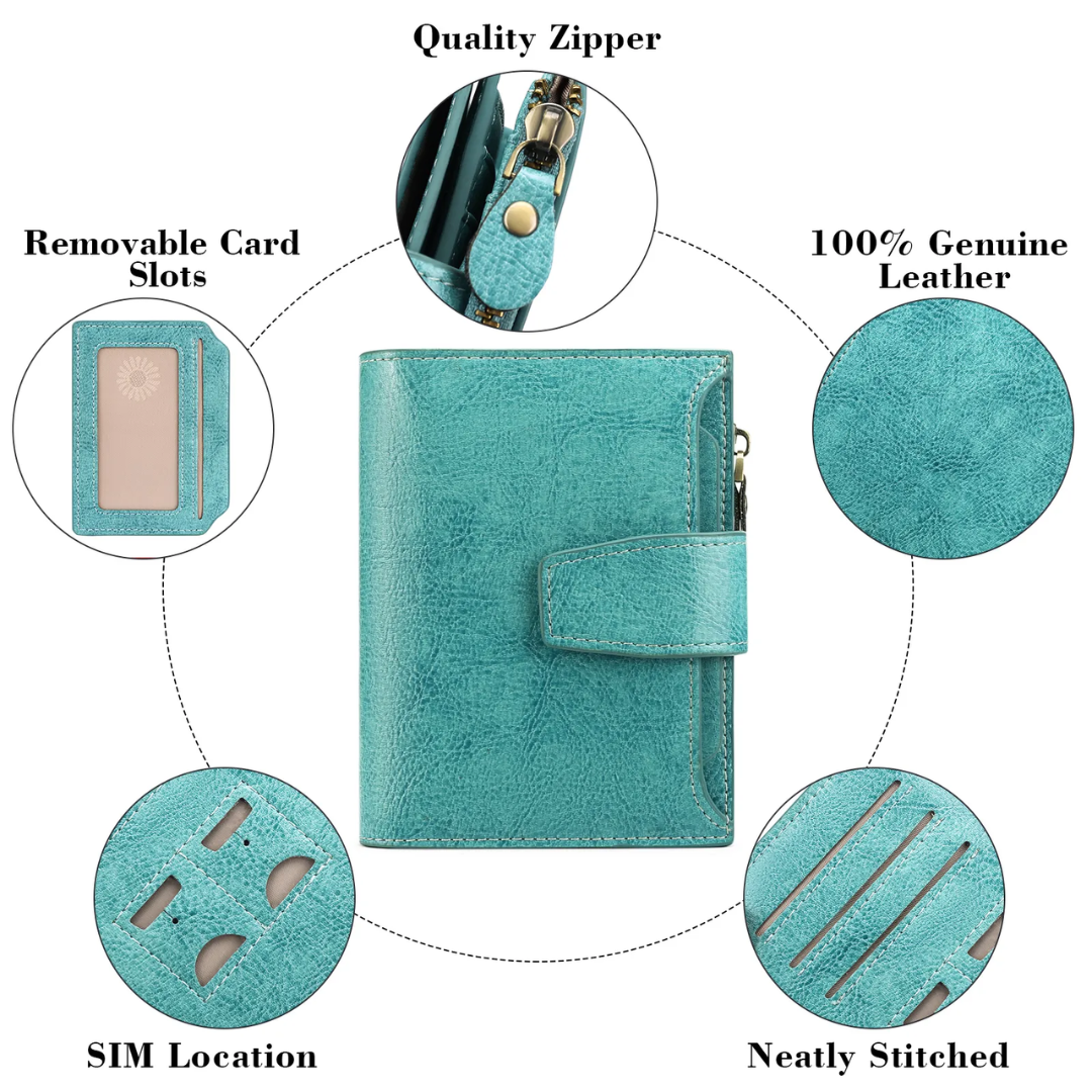 Unisex Compact Wallet | Genuine Leather | Multi-Pocket & RFID Blocking