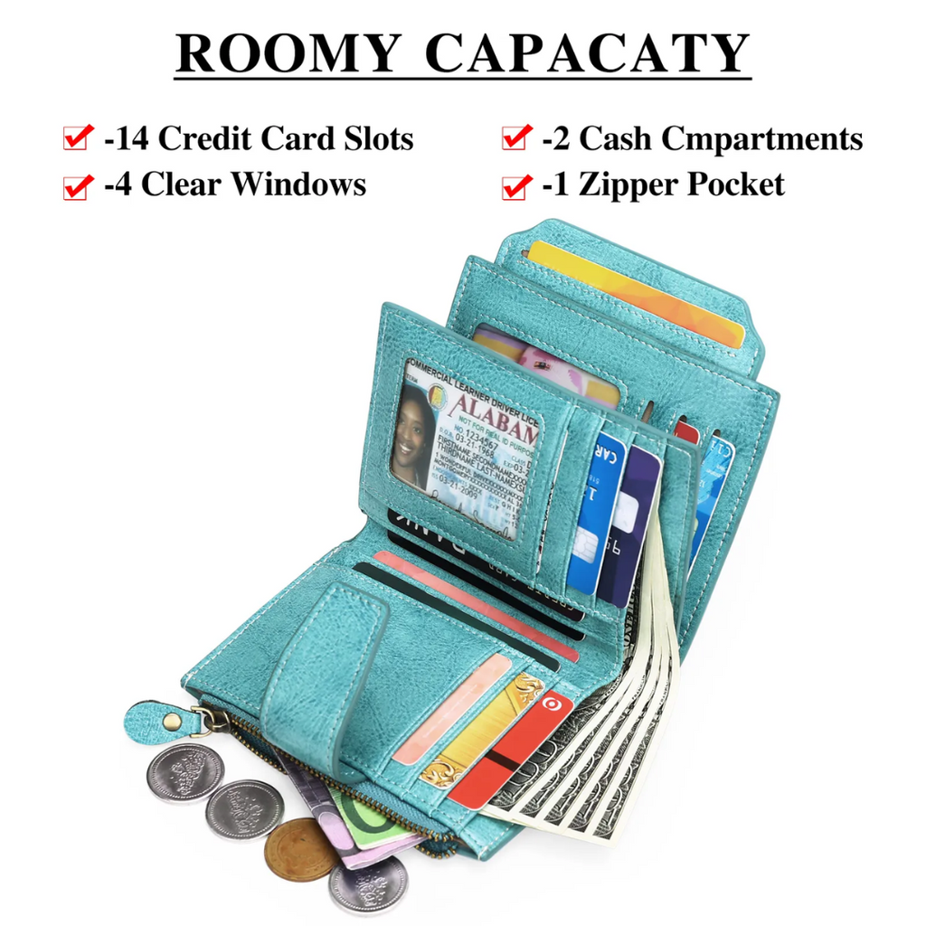 Unisex Compact Wallet | Genuine Leather | Multi-Pocket & RFID Blocking