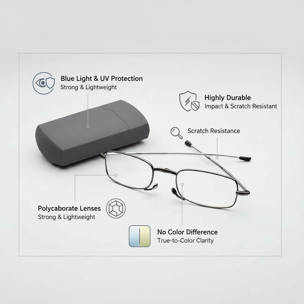 Unisex Folding Reading Glasses | Compact Foldable Design | HD Lenses | Protective Case