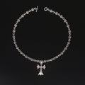 Unisex Gothic Cross Pendant Necklace | Y2K Punk Design | Retro Silver Finish | Adjustable Length