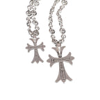 Unisex Gothic Cross Pendant Necklace | Y2K Punk Design | Retro Silver Finish | Adjustable Length