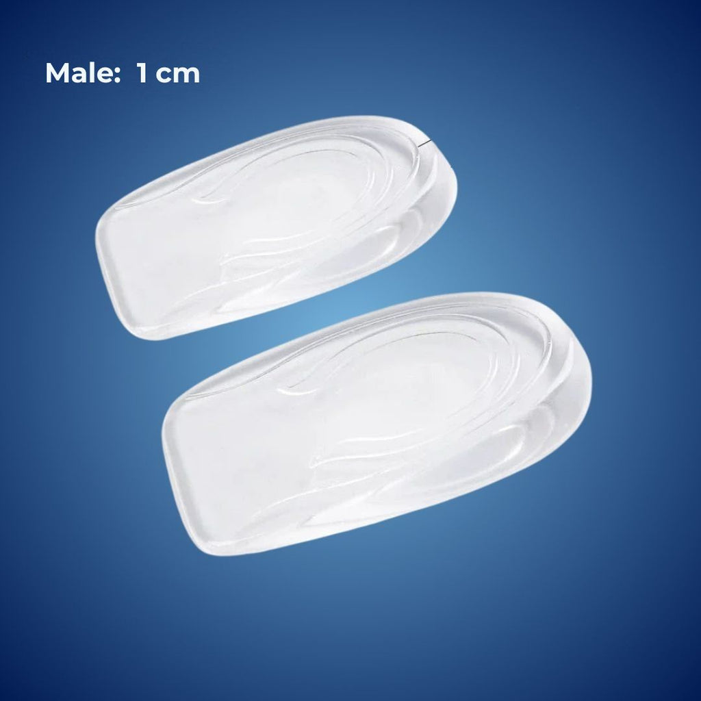 Unisex Heel Lift Inserts | Adjustable Silicone Gel Lift | Shock Absorption & Plantar Pain Relief