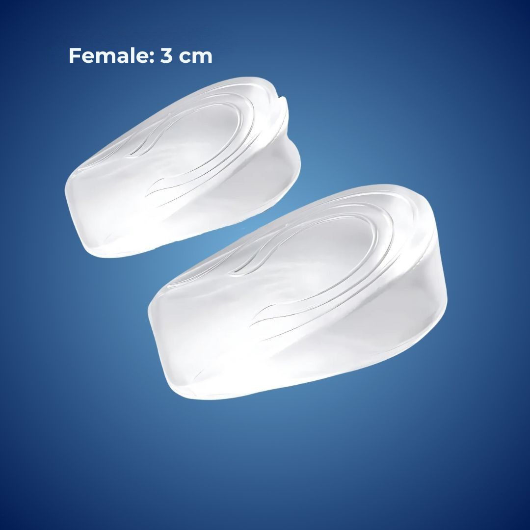 Unisex Heel Lift Inserts | Adjustable Silicone Gel Lift | Shock Absorption & Plantar Pain Relief