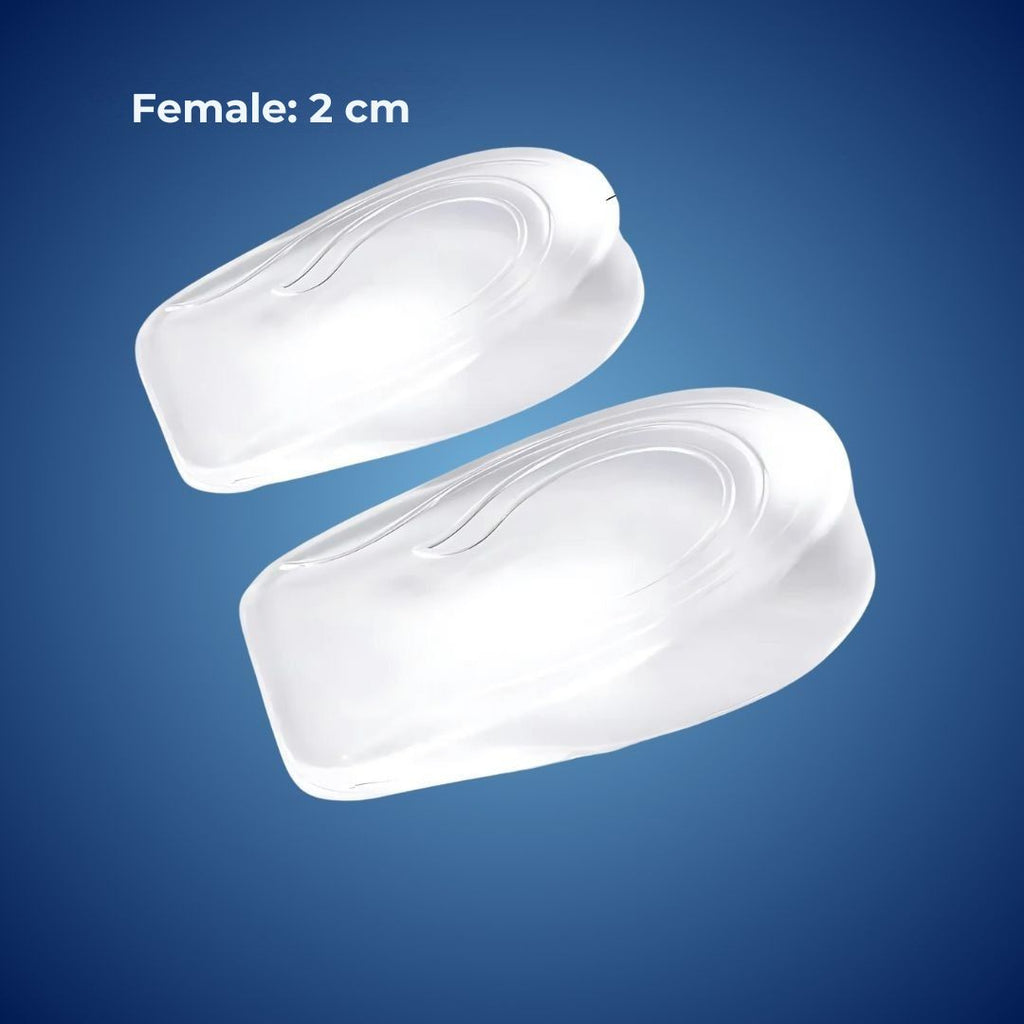 Unisex Heel Lift Inserts | Adjustable Silicone Gel Lift | Shock Absorption & Plantar Pain Relief