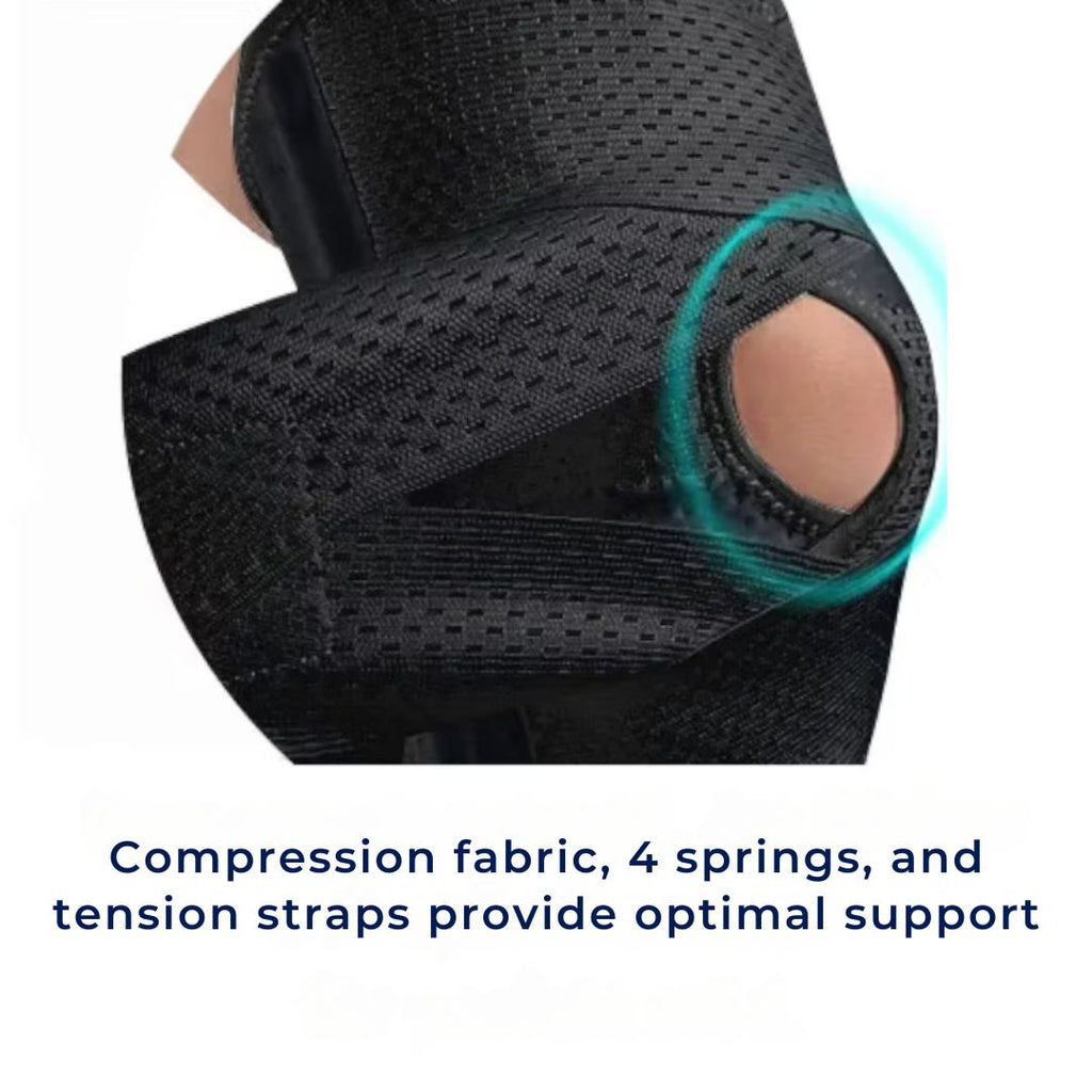 Unisex Knee Support Brace | Support Compression Springs | Adjustable Tension Strap | Pain Relief