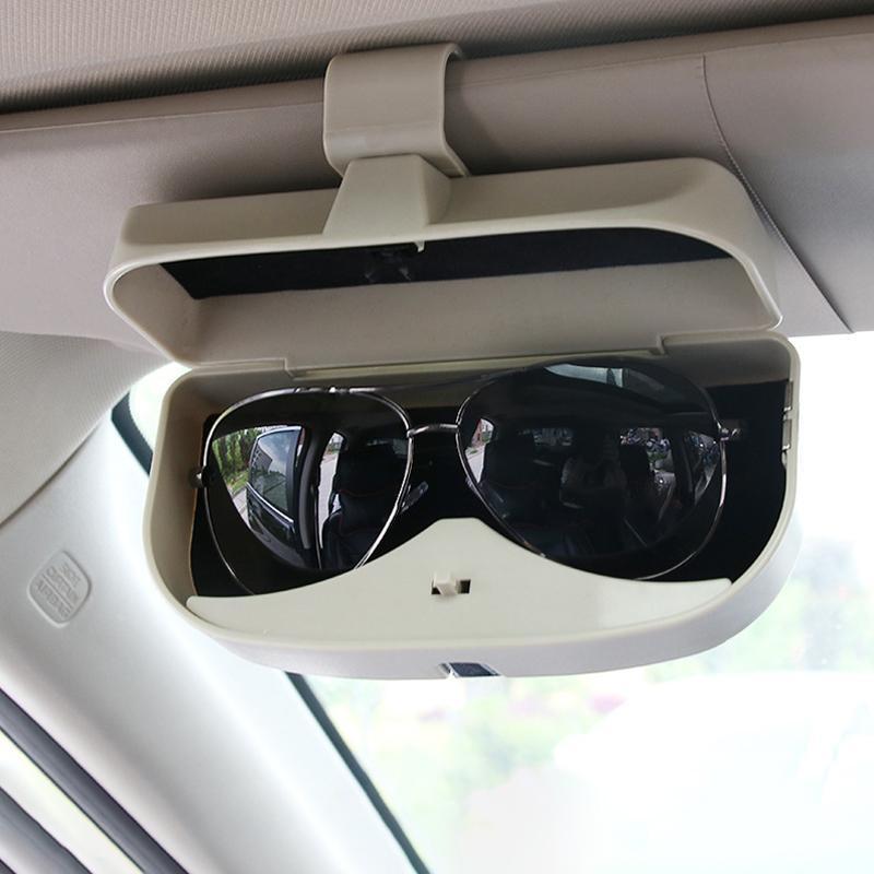 Universal Car Sunglasses Case | Visor-Mount Design | Velvet-Lined & Card Slots | One-Hand Access
