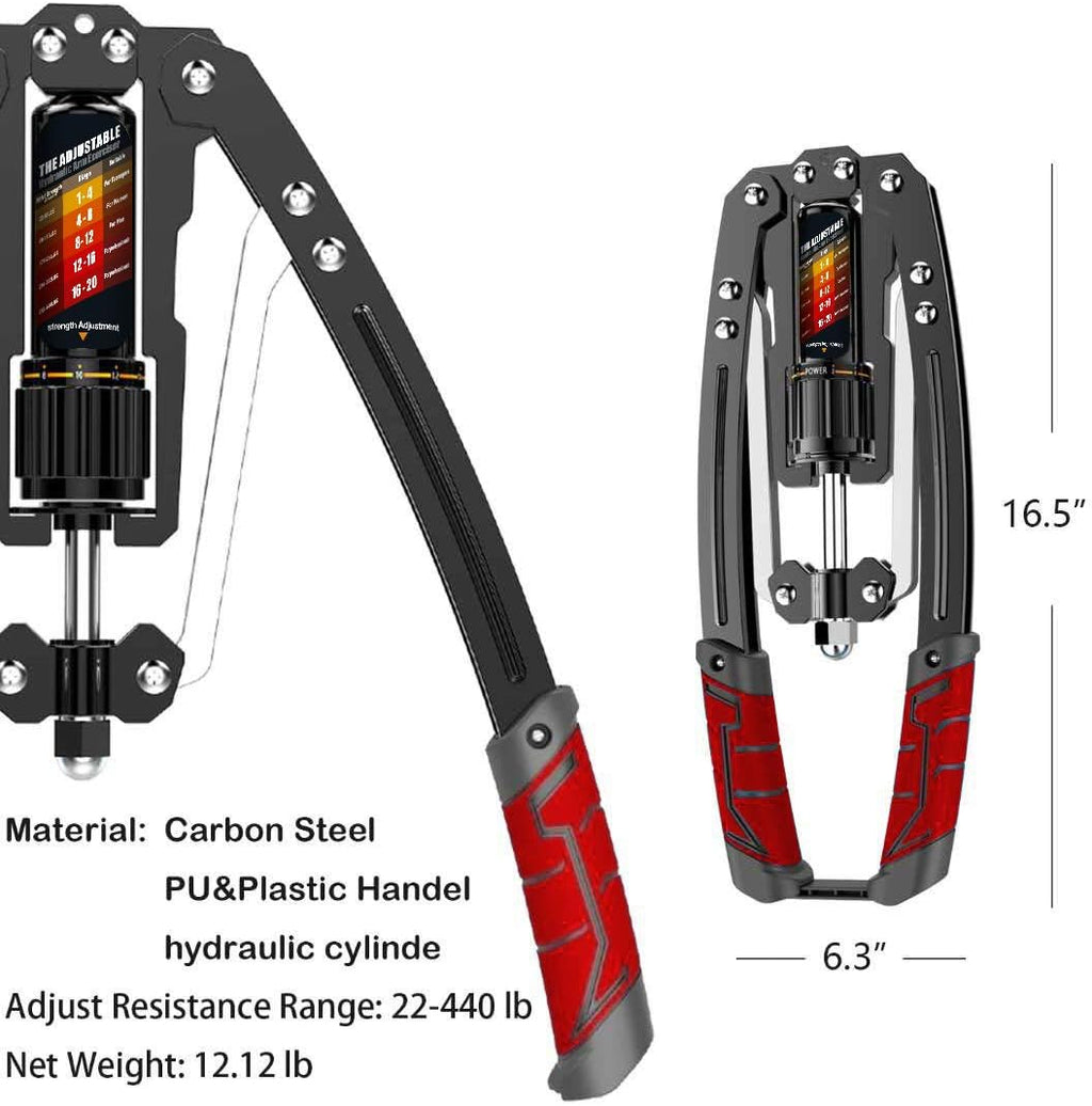 Upper Body Arm Trainer | Adjustable Hydraulic Resistance 10-200 kg | Compact Portable Home Gym
