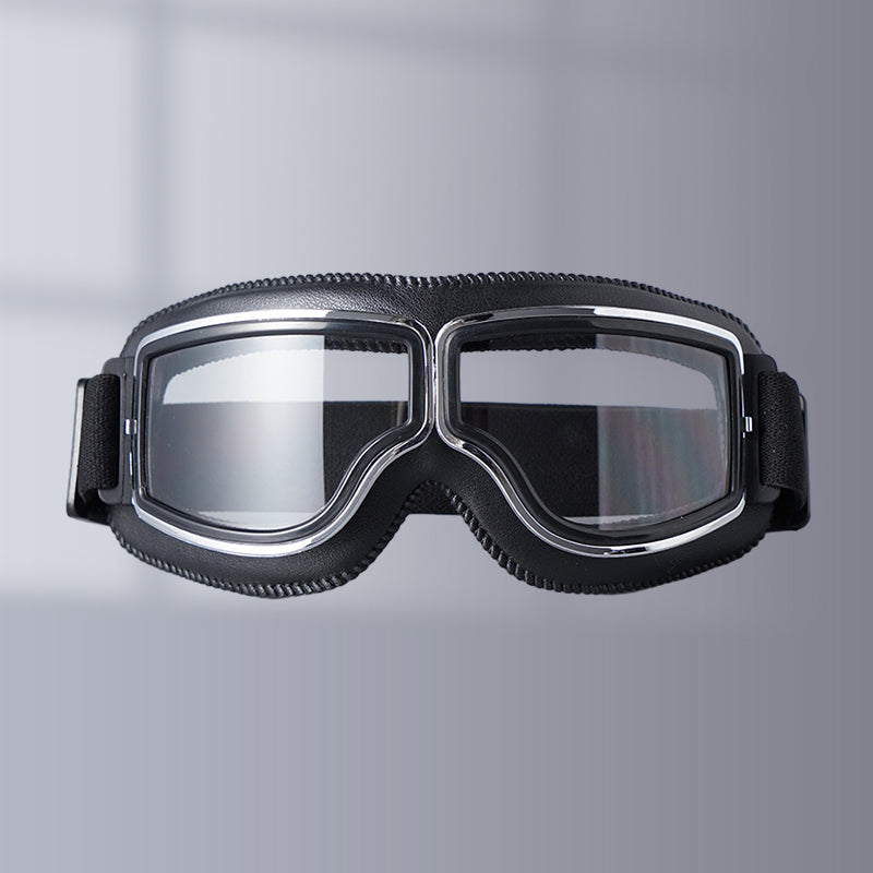 Vintage Motorcycle Goggles | UV Protection & Scratch-Resistant Lens | Adjustable Strap