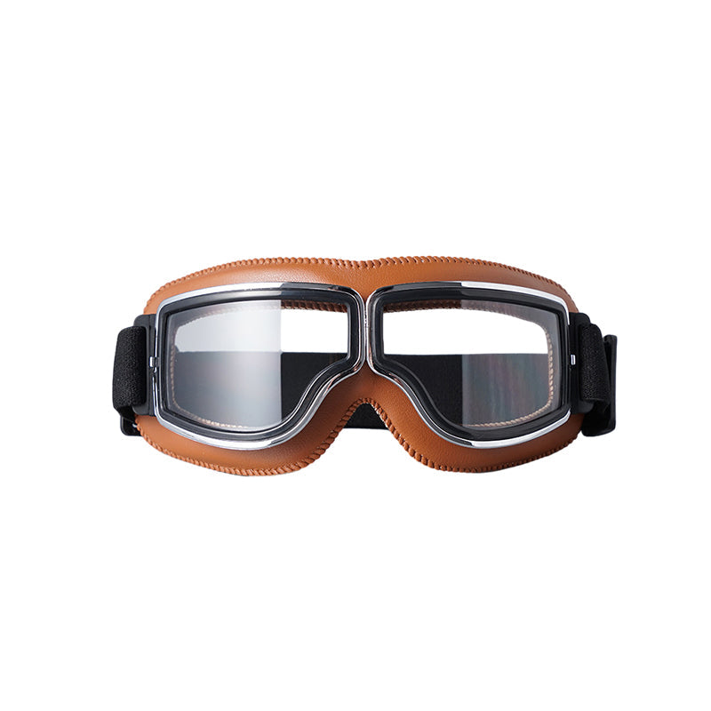 Vintage Motorcycle Goggles | UV Protection & Scratch-Resistant Lens | Adjustable Strap