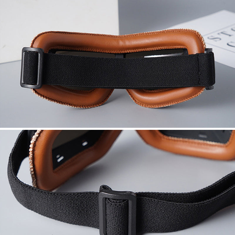Vintage Motorcycle Goggles | UV Protection & Scratch-Resistant Lens | Adjustable Strap