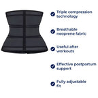 Waist Trainer Belt | Triple-Compression Neoprene | Adjustable Fastening | Postpartum & Workout
