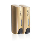 Wall-Mounted Shower Dispenser Set | Triple Pump | Transparent Body, 350ml Each | Space-Saving