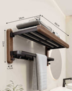Wall-Mounted Towel Rack | Minimalist Matte Design | 50cm Stainless Steel | No-Drill Installation