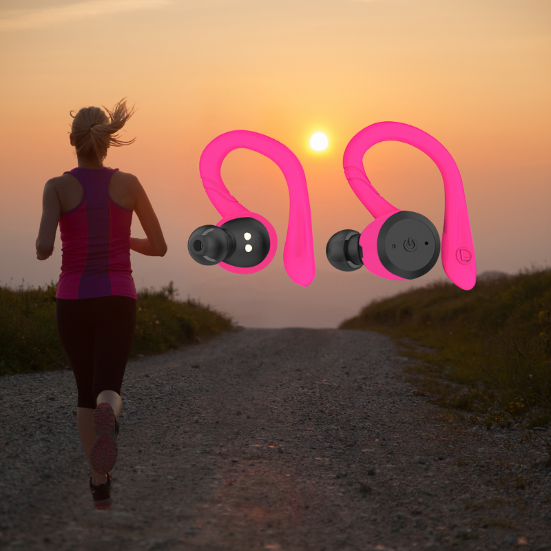 Waterproof Wireless Sport Earbuds | 20-Hour Battery Life | Dual-Wearing Ergonomic Fit