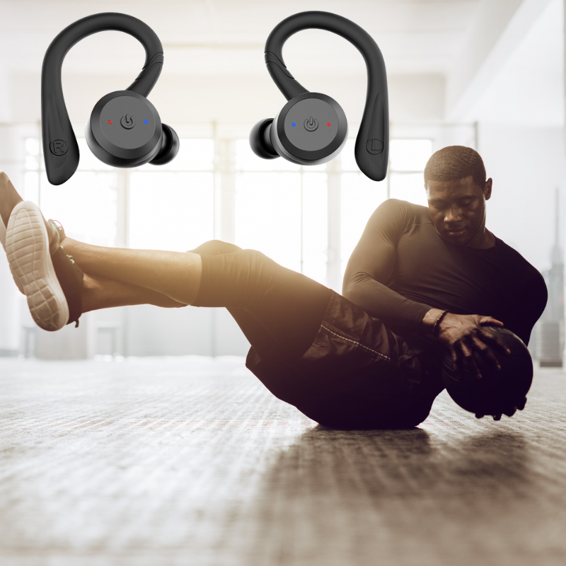 Waterproof Wireless Sport Earbuds | 20-Hour Battery Life | Dual-Wearing Ergonomic Fit