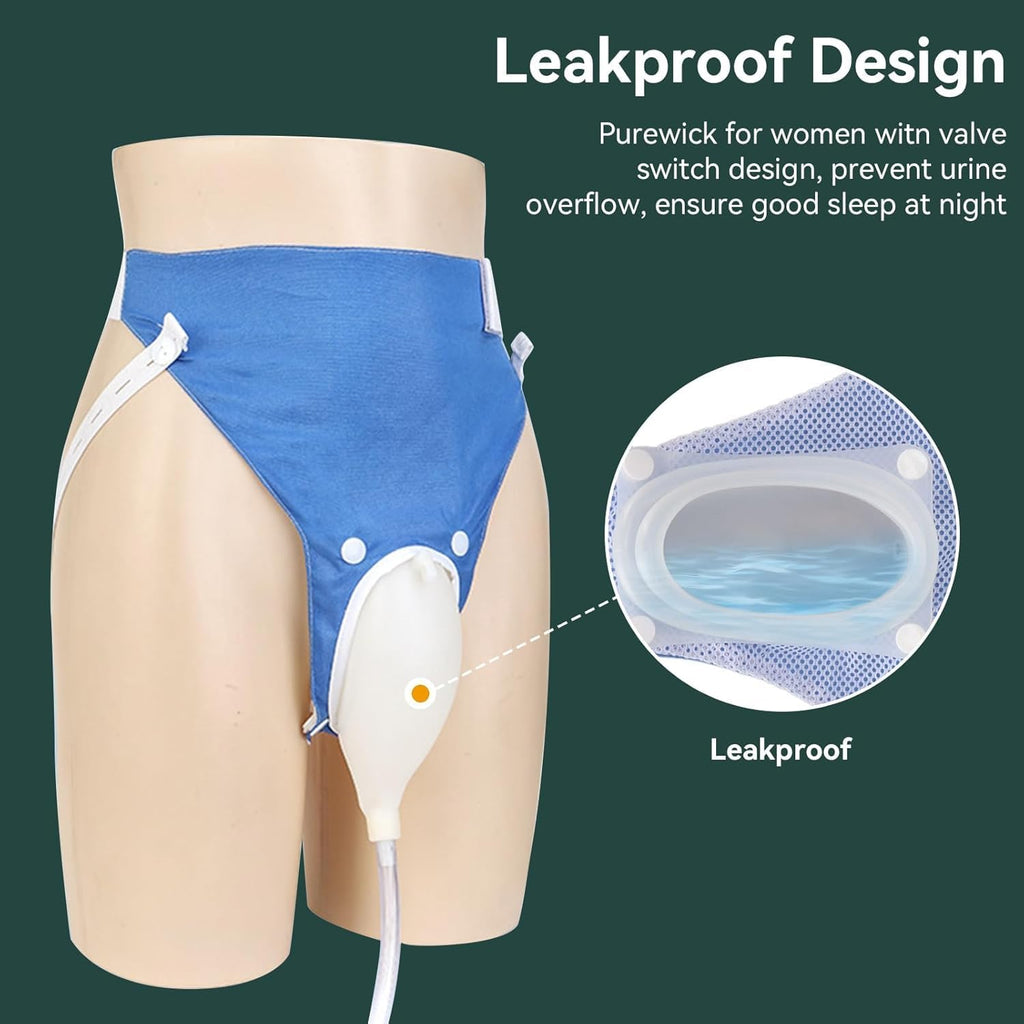 Wearable Urine Collector | Adjustable Waist & Leg Straps | Silicone Collector & 1000ml Bag