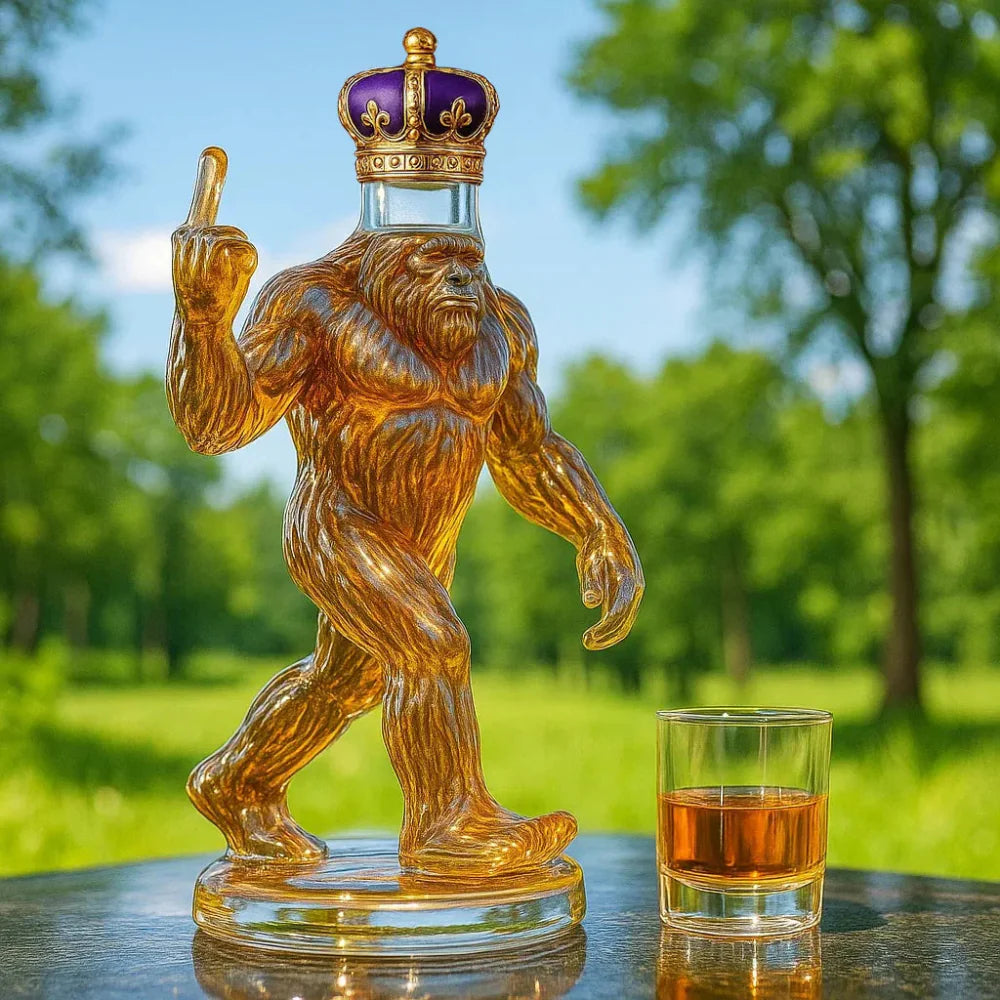 Whiskey Decanter | Novelty Bigfoot Design | Glass 750ml | Bar Decor