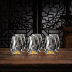 Whisky Glasses | Handmade Crystal with Real Gold Flakes | Set of 2 | For Premium Drinks