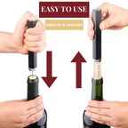 Wine Opener | Air Pressure Push-Button | Stainless Steel | Compact & Portable
