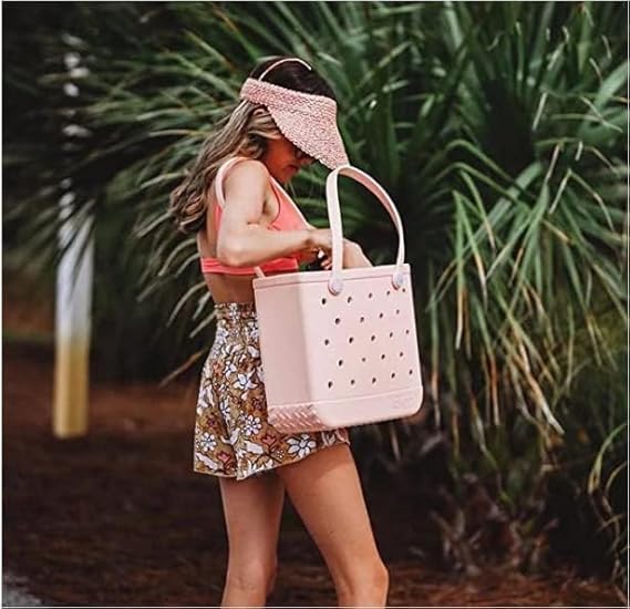 Women's Beach Tote Bag | Waterproof & Washable with Vent Holes | Upright Structured Base