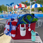 Women's Beach Tote Bag | Waterproof & Washable with Vent Holes | Upright Structured Base
