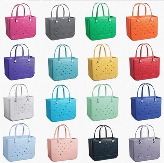 Women's Beach Tote Bag | Waterproof & Washable with Vent Holes | Upright Structured Base
